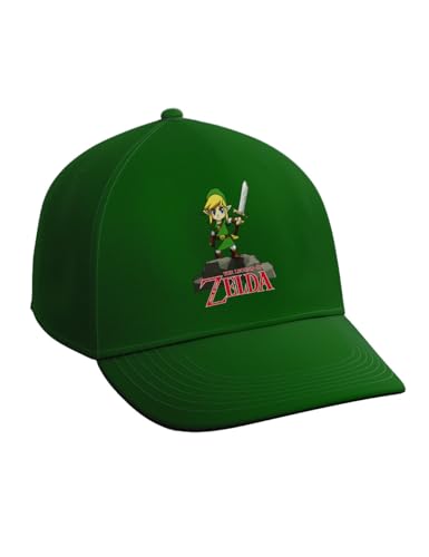 Camisetas EGB Gorra Adulto/Niño Zelda Ochenteras 80´s Retro Comic Tallas Especiales (Verde, Adulto)