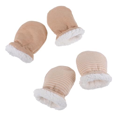 VANZACK Newborn Gloves 2 Sets of Soft Mittens Anti-scratch Space for Fingers Keep Baby's Hands Warm
