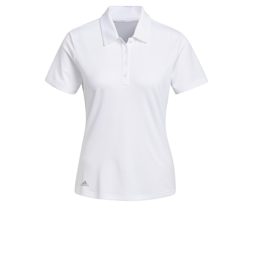 adidas Golf Women's Performance Primegreen Polo Shirt, White, Large
