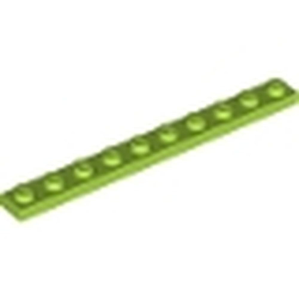 LEGO Plate 1 x 10, Part 4477 (Lime, 2, count) — image 1