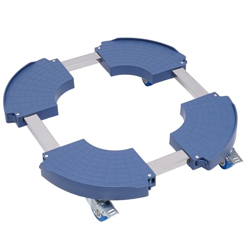 MccoMMon Rodillo redondo para plantas, tabla resistente a la intemperie, redondo, carrito para plantas, flores, jarrones, exterior e interior, ajustable 40-58,5 cm, carga de 400 kg.