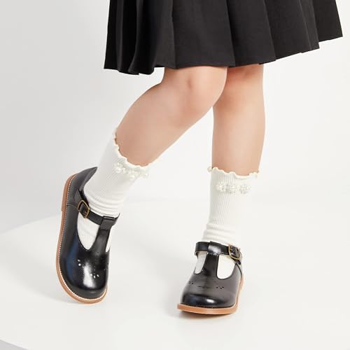 Image of GINFIVE Toddler Girls Dress Shoes Little Kids Flats School Mary Janes Shoes