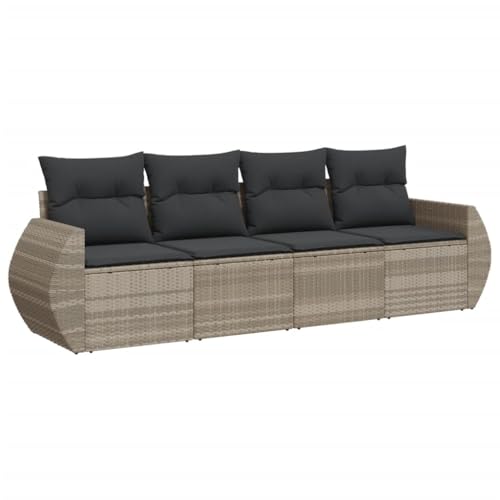 Canapé d'extérieur modulaire gris clair 250cm avec rangement de jardin