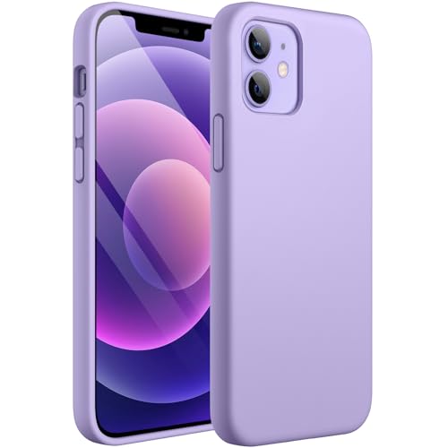 JETech Silikon Hülle für iPhone 12 Mini 5 4 Zoll Seidig-Weich Berühren Sie Ganzkörper-Handyhülle Stoßfeste Abdeckung mit Mikrofaserfutter (Violett)