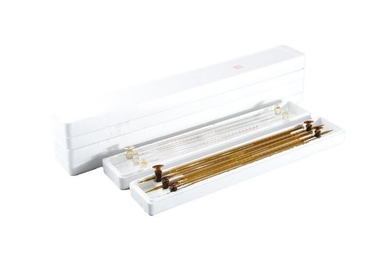 Bureta de Vidrio Clase A con Llave PTFE - Transparente o Ámbar, 10ml a 100ml, Resistente a Ácidos y Álcalis para Titulación Lab(White acidic burette-50ml)