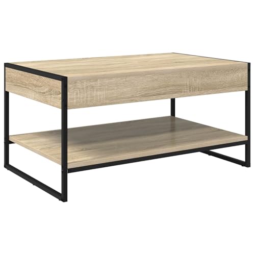 Mokuyary Couchtisch Sonoma 80 x 50 x 40 cm Holzwerkstoff, Wohnzimmertisch Couch Tisch für Wohnzimmer, Büro, Kleine Räume Sofatisch -A2 – Bild 3