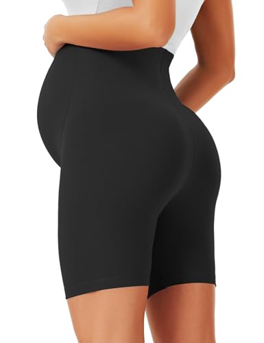BONVIGOR Maternity Shorts Over The Belly - 5" Biker Workout Yoga Active Athletic Pregnancy Short Pants Lounge Pajama2