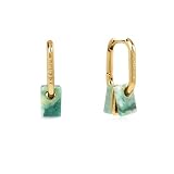 Radley Pendientes de aro chapados en oro de 18 quilates, color verde