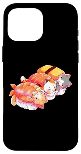 Kawaii Cute Cats Sushi Otaku Japanese X}zP[X iPhone 16 Pro Max p