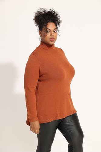 Image of TIYOMI Plus Size Sweater Tops for Women Turtleneck Warm Pullover XL-5XL