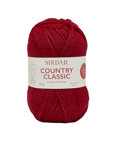 Sirdar Country Classic DK Double Knitting, True Red (871), 50g