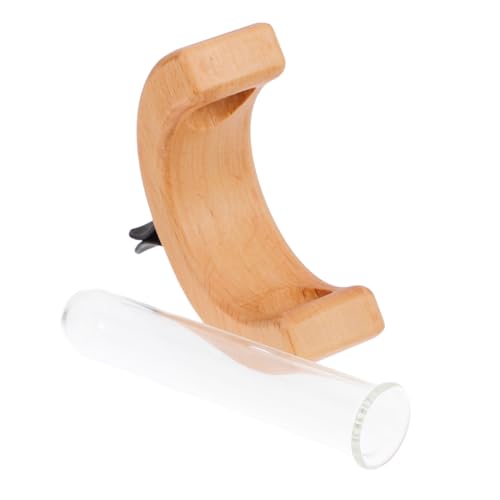Cabilock Auto-lüftungsschlitzclip aus Holz und Glas Auto-vase für Ätherische Öle Autodekoration mit Holzmaserung Einfache Montage Am Lüftungsschlitz Langer Duftgenuss für Autoinnere