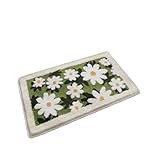 Lamanttバスルームフロアマット、バス・トイレ・洗面用品、高低パイル3Dフォレストグリーンフラワー、ホーム＆キッチン、滑り止め、抗菌、消臭、ソフト (カメリア,大きい)