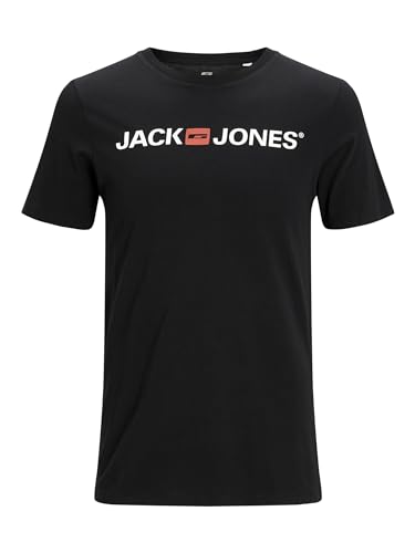 JACK & JONES Jjecorp Logo tee SS Crew Neck Noos, Camiseta Hombre, Negro (Black Detail: Slim Fit), XX-Large