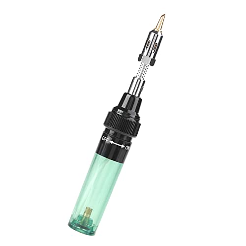 Cordless Butane Soldering Iron, Soldering Pen,Gas Blow Torch Butane Soldering Iron Gun Welding Tool,for Electronics Soldering (Green)