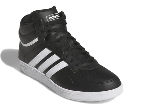 adidas Unisex Hoops 4.0 Mid Top Basketball Shoes Sneaker, Black/White/Black, 12 US Men