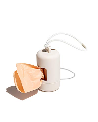 Image of Wild One Dog Poop Bag Holder and Dispenser with Leash Attachment, Leak Proof, Easy Twist Top for Refills, Includes 1 Roll Poop Bags, Grey