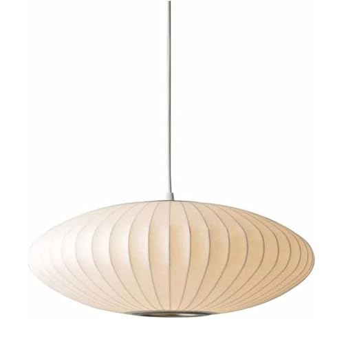 JIANTLAIUS Italian Silk Pendant Light 19.7 Inch White Bubble Fabric Lantern Ceiling Hanging lamp Modern Silkworm Cocoon Chandeliers Fixture for Living Dining Room Kitchen Island Restaurant Foyer