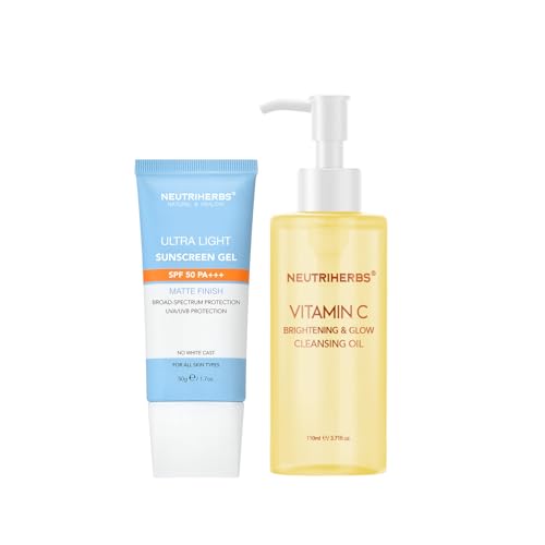 Crème Solaire SPF 50 et Huile Nettoyante NEUTRIHERBS pour le soin visage