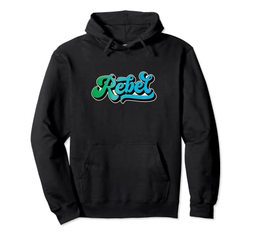 Rebel Retro Vintage Athletic 1970s Pullover Hoodie