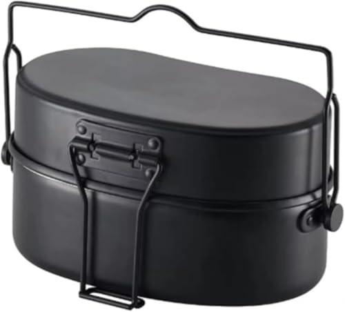 Farigrut ランチボックス アルミ製アウトドア仕様 キャンプ・ミリタリートレーニング用 多機能スチーム調理対応 ハンドル付き厚みのあるアウトドア食器