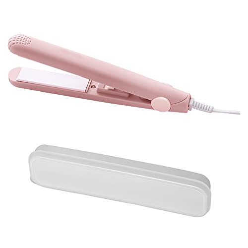 Piastra per Capelli 2 in 1 Mini, in Ceramica Tormalina, da Viaggio con Scatola Protettiva, per Casa o Salone, Rosa