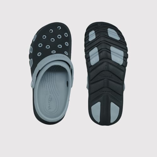 Image of Classic Men's and Women's Clogs, Black and Grey, Ultra-Light, Breathable, Anti-Skid, Quick-Dry Slip-On Water Sandals for Summer, Travel, and Casual Wear