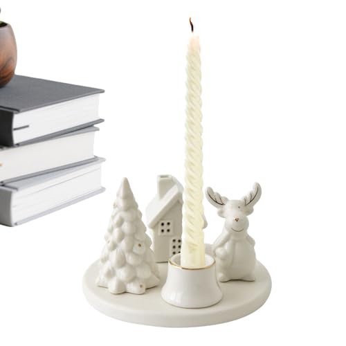 Candelabro Navideño – Centros De Mesa Para Árboles De Navidad | Decoraciones De Escritorio De Reno Y Muñeco De Nieve | Para Chimenea, Comedor, Baño, Sala De Estar, Cocina, Oficina, Boda, Fiesta, Escap