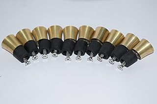 Lot of 10 solid brass spare tip and ring for walking stick cane part of cane by FSE