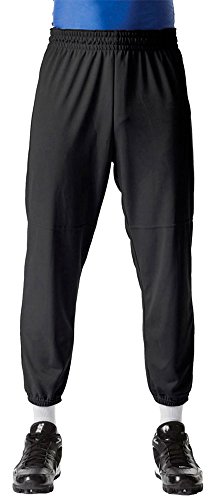 A4 Youth Moisture Wicking Pull-On Baseball Performance Pant, Blk, Medium