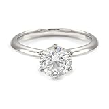 Beydodo Anillo de boda de oro blanco 750 585 375, alianza de boda solitario individual con anillos de boda de moissanita de 1 ct anillos de compromiso para mujeres tamaño 50-62, 62 (19,7), piedra