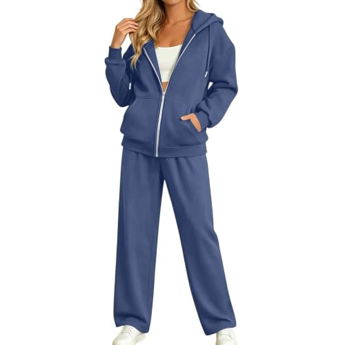 Chandal mujer de 2 piezas con sudadera con cremallera y capucha para deporte