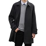 [VICALLED] トレンチコート メンズ 秋服 大きいサイズ スプリングコート 中長丈 冬春 ステンカラーコート 防シワ ビジネス 無地 シンプル