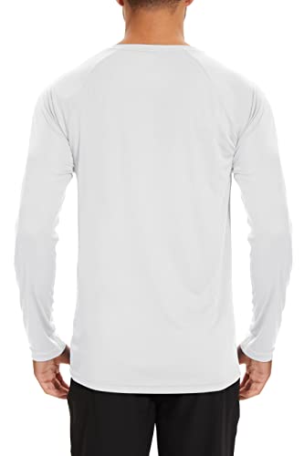 Tacvasen Uv Protection Shirts For Men Long Sleeve Summer Shirt Sun Shirts Uv Protection Shirt Rash Guard Hiking Shirts Beach Shirt Men White #TOP1