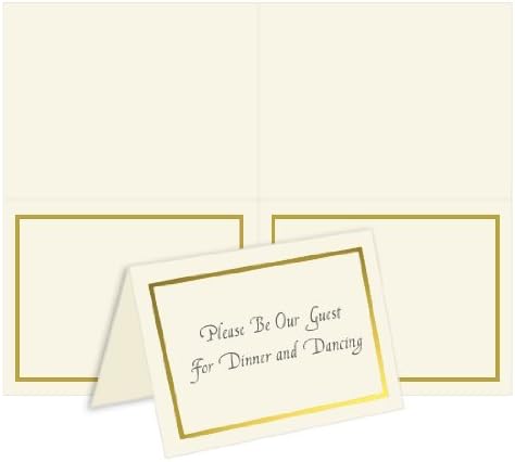 LCI White Silver 2up Printable Card - A2 (4 1/4 x 5 1/2) Foil Border, 65lb Cover, 25 Pack