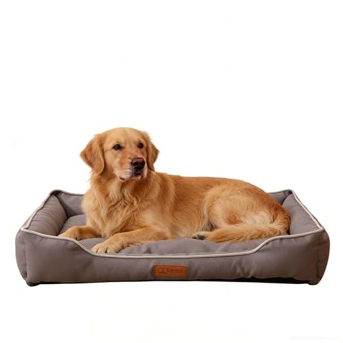 Image of Pet Bed & Dog Beds: Waterproof Dog Bed for Small/Med/Large Dogs/Cats Premium Oxford Cloth, All-Season, Bite-Resistant, Shape-Retaining, Thick PP Cotton, Quick Rebound, Urine-Proof (Medium)