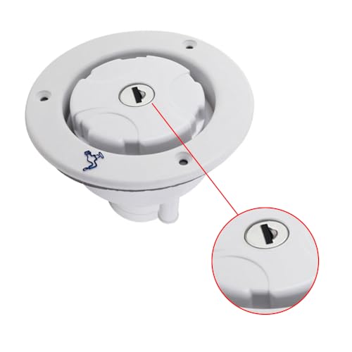 Image of Water Locking Cap, 1 PC RV Fresh Water Locking Cap Replacement, RV Water Filler with Lock Compatible with Most Camping Trailer RV (Silver)