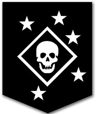 Black & White MARSOC Skull and Stars Logo Sticker (ops Insignia Emblem), Officially Licensed by The U.S. Marine Corps (3 x 4 inch)