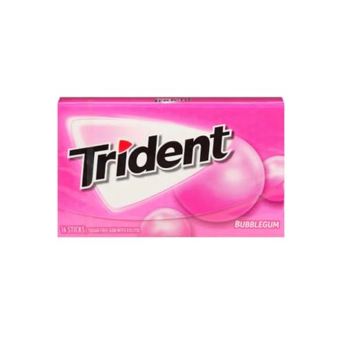 Image of Trident Sugar Free Chewing Gum Pineapple Flavor, Tropical Twist, Island Berry Lime, Watermelon, Bubblegum Flavor 14 Sticks, 26.6 g | Pack Of 5 | Imported Chewing Gum