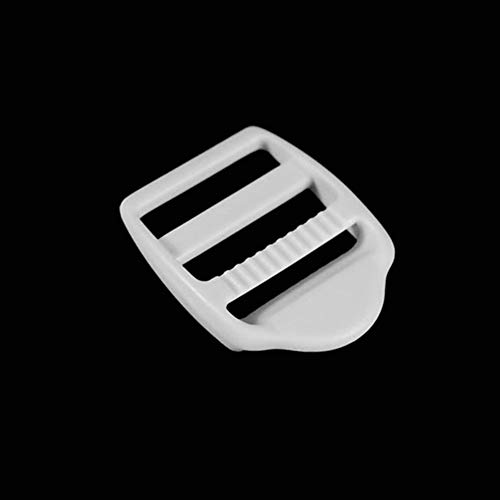 50pcs/Pack Plastic White Ladder Lock Slider Buckles for Backpack Bag Release Straps Webbing Sewing Accessories #FLC055 (1