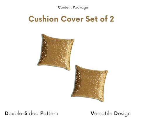 Image of RD TREND Premium Velvet Cushion Covers Set of 2 | Soft Decorative Throw Pillowcases for Sofa, Bed & Living Room | Cushion Cover 18 inch x 18 inch (45x45 cm) Golden Brown
