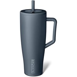 BrüMate Era 40 oz Tumbler with Handle & Straw | 100% Leakproof Insulated Water Bottle Tumbler with Lid & Flexible SoftSip Straw | Made of Stainless Steel | Cup Holder Friendly | 40oz (Nightfall Blue)