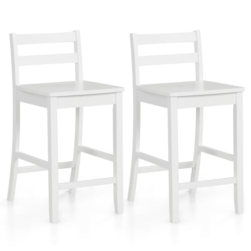 Condition photo showing New/Like New for costway 24-inch wooden counter height bar stools set of 2 with low backrest