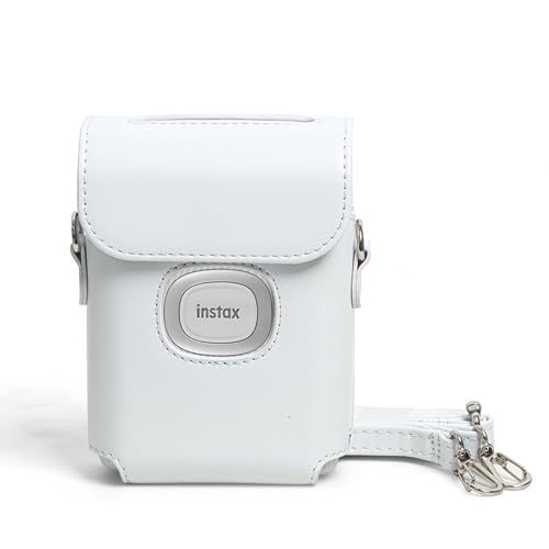 Instax Mini Link 2�p�P�[�X�A�|�[�^�u���C���X�^���g�J�����P�[�X PU���U�[�ی�P�[�X�J�o�[ ���߉\�ȃV�����_�[�X�g���b�v�t���AInstax Mini Link 2�p�J�����o�b�O (�z���C�g)