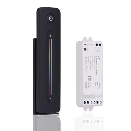 JOYLIT RGB RGBW LED Controller with Remote, DC 12-24V 4CH X 4A/CH 192W-384W Controller and 2.4GHz RF Wireless Remote for SMD COB RGBW, RGB, CCT, Single Color Dimming