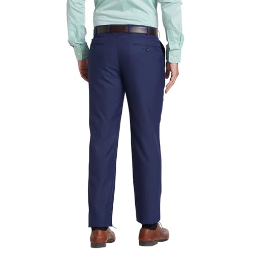 Image of Park Avenue Smart Fit Polyester Blend Checks Pattern Flat Front Formal Trouser