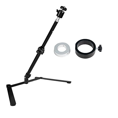 顕微鏡観察 折りたたみ式オーバーヘッド撮影カメラ三脚デジタル ビデオ顕微鏡カメラ ホルダー写真照明デスクトップ三脚スタンド(Stand with ring)