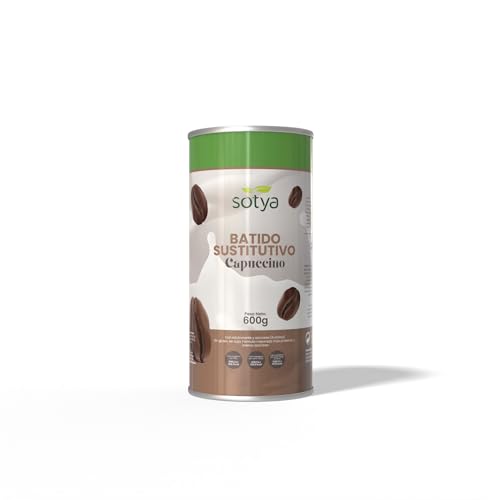 Sotya Batido Sustitutivo de Comida Sabor Capuccino Fórmula Mejorada. Batido Saciante Más Proteína Menos Azúcares, sin Soja, Sin Glúten 600gr