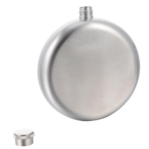 PRETYZOOM Stainless Steel Wine Flask Round Small Matte Finish Flask Outdoor Wine Pot for Men