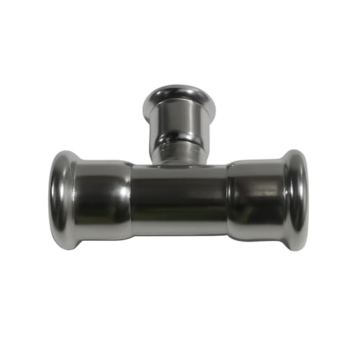 Westco - Raccordo a T riduttore a pressione, 35 x 35 x 22 mm, in acciaio inox, connettore per pressare l'acqua